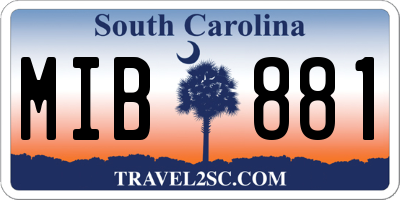 SC license plate MIB881