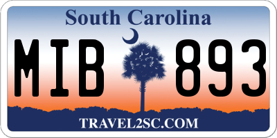 SC license plate MIB893