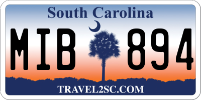 SC license plate MIB894