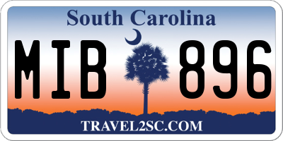 SC license plate MIB896