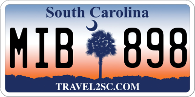 SC license plate MIB898