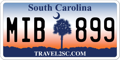 SC license plate MIB899