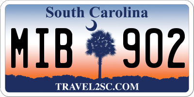 SC license plate MIB902