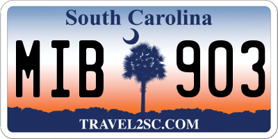 SC license plate MIB903