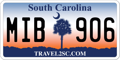 SC license plate MIB906