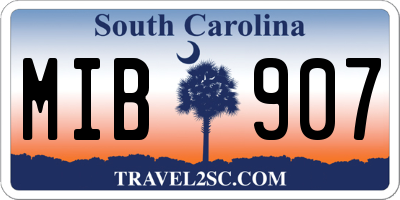 SC license plate MIB907