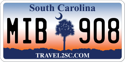 SC license plate MIB908