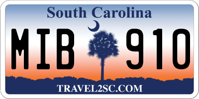 SC license plate MIB910