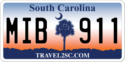 SC license plate MIB911