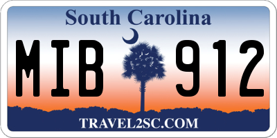 SC license plate MIB912