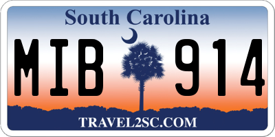 SC license plate MIB914
