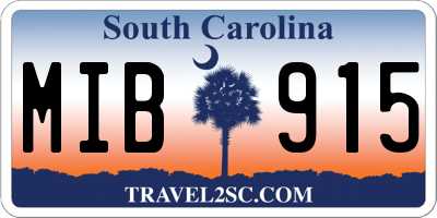 SC license plate MIB915