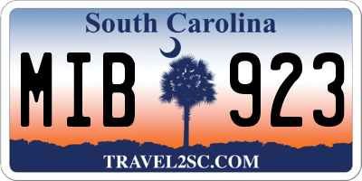 SC license plate MIB923