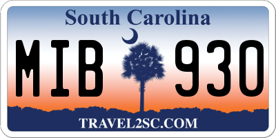 SC license plate MIB930