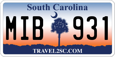 SC license plate MIB931
