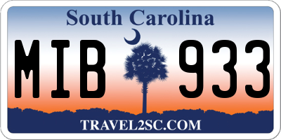 SC license plate MIB933