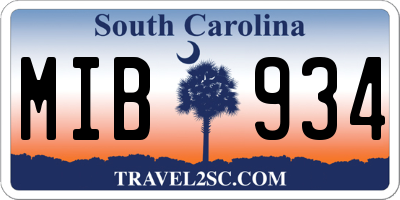 SC license plate MIB934