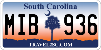SC license plate MIB936