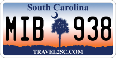SC license plate MIB938