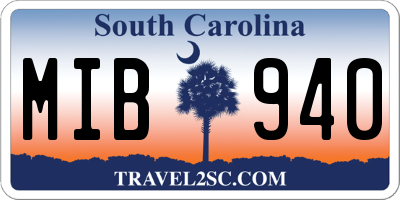 SC license plate MIB940
