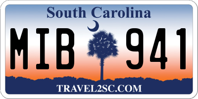 SC license plate MIB941