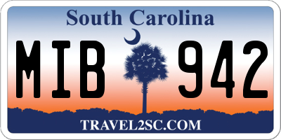 SC license plate MIB942