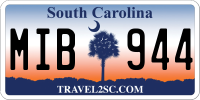 SC license plate MIB944