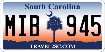 SC license plate MIB945