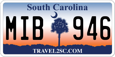 SC license plate MIB946