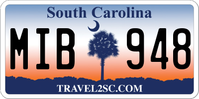 SC license plate MIB948