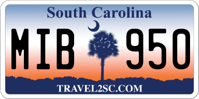 SC license plate MIB950