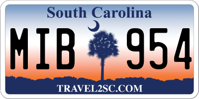 SC license plate MIB954