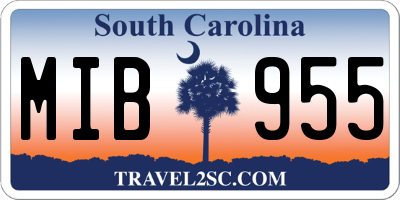 SC license plate MIB955