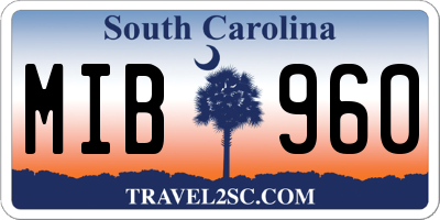 SC license plate MIB960
