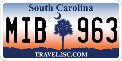 SC license plate MIB963