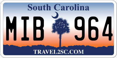 SC license plate MIB964