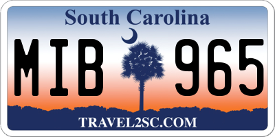 SC license plate MIB965
