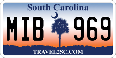 SC license plate MIB969