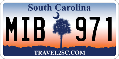 SC license plate MIB971