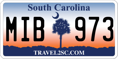 SC license plate MIB973