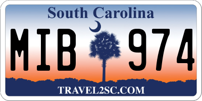 SC license plate MIB974