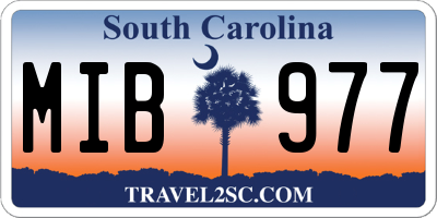 SC license plate MIB977