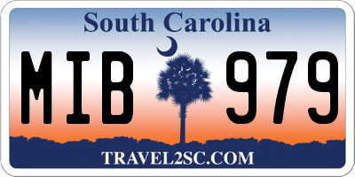 SC license plate MIB979