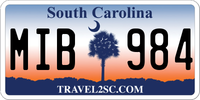 SC license plate MIB984