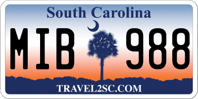 SC license plate MIB988