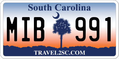 SC license plate MIB991