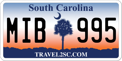 SC license plate MIB995
