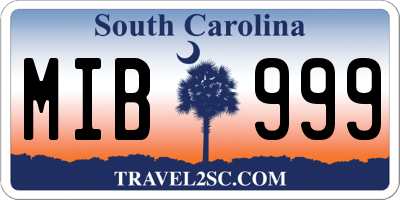 SC license plate MIB999