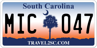 SC license plate MIC047