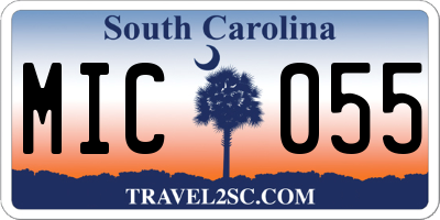 SC license plate MIC055
